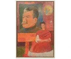 Artgeist Paveikslas - Frida Kahlo – Self-Portrait with Stalin