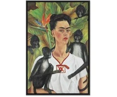 Artgeist Paveikslas - Frida Kahlo – Self-Portrait with Monkeys