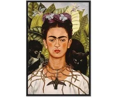 Artgeist Paveikslas - Frida Kahlo – Self-Portrait with Thorn Necklace and Hummingbird