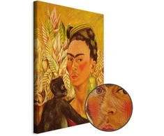 Artgeist Paveikslas - Frida Kahlo – Self-Portrait with Monkey and Parrot