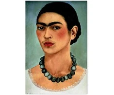 Artgeist Paveikslas - Frida Kahlo – Self-Portrait with Beaded Necklace