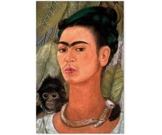 Artgeist Paveikslas - Frida Kahlo – Self-Portrait with Monkey