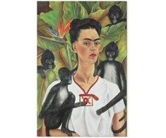 Artgeist Paveikslas - Frida Kahlo – Self-Portrait with Monkeys