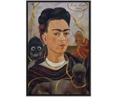 Artgeist Paveikslas - Frida Kahlo – Self-Portrait with Changuito