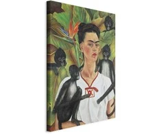 Artgeist Paveikslas - Frida Kahlo – Self-Portrait with Monkeys
