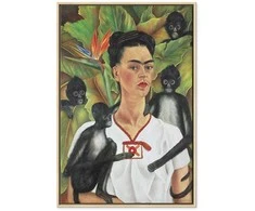 Artgeist Paveikslas - Frida Kahlo – Self-Portrait with Monkeys