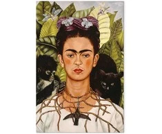 Artgeist Paveikslas - Frida Kahlo – Self-Portrait with Thorn Necklace and Hummingbird