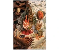 Artgeist Paveikslas - Frida Kahlo – The Love Embrace of the Universe, the Earth (Mexico), Myself, Diego, and Señor Xolotl