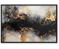Artgeist Paveikslas - Golden explosions – abstract pattern inspired by marble