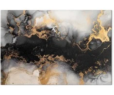 Artgeist Paveikslas - Golden explosions – abstract pattern inspired by marble