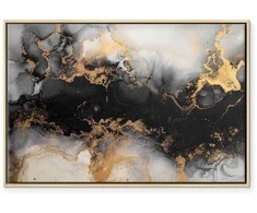 Artgeist Paveikslas - Golden explosions – abstract pattern inspired by marble