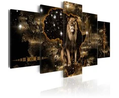 Artgeist Paveikslas - Golden Lion (5 Parts) Wide