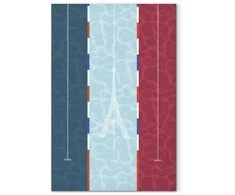 Artgeist Paveikslas - Graphic Illustration of a Swimming Pool Against the Backdrop of the French Flag