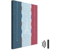 Artgeist Paveikslas - Graphic Illustration of a Swimming Pool Against the Backdrop of the French Flag