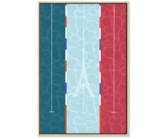 Artgeist Paveikslas - Graphic Illustration of a Swimming Pool Against the Backdrop of the French Flag