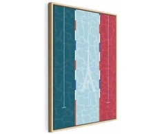 Artgeist Paveikslas - Graphic Illustration of a Swimming Pool Against the Backdrop of the French Flag