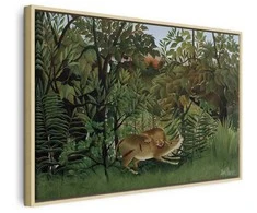 Artgeist Paveikslas - Henri Rousseau – Le Lion ayant faim se jette sur l'Antilope
