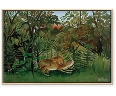 Artgeist Paveikslas - Henri Rousseau – Le Lion ayant faim se jette sur l'Antilope