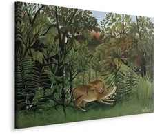 Artgeist Paveikslas - Henri Rousseau – Le Lion ayant faim se jette sur l'Antilope