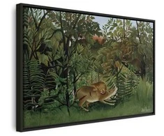 Artgeist Paveikslas - Henri Rousseau – Le Lion ayant faim se jette sur l'Antilope