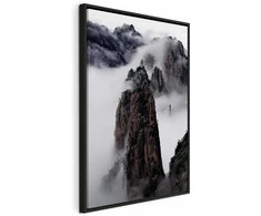 Artgeist Paveikslas - High Mountains in Mist (1-part) - Landscape of Clouds Amid Rocks