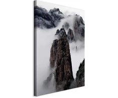 Artgeist Paveikslas - High Mountains in Mist (1-part) - Landscape of Clouds Amid Rocks