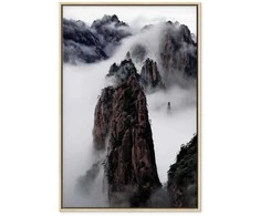 Artgeist Paveikslas - High Mountains in Mist (1-part) - Landscape of Clouds Amid Rocks