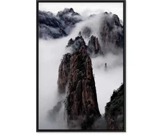 Artgeist Paveikslas - High Mountains in Mist (1-part) - Landscape of Clouds Amid Rocks