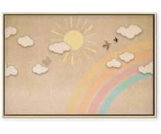 Artgeist Paveikslas - Holiday Sky - Sunny Day with a Rainbow and Flying Birds