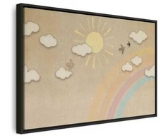 Artgeist Paveikslas - Holiday Sky - Sunny Day with a Rainbow and Flying Birds