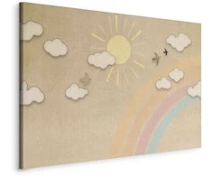 Artgeist Paveikslas - Holiday Sky - Sunny Day with a Rainbow and Flying Birds