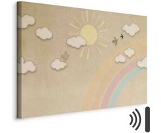 Artgeist Paveikslas - Holiday Sky - Sunny Day with a Rainbow and Flying Birds