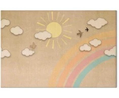 Artgeist Paveikslas - Holiday Sky - Sunny Day with a Rainbow and Flying Birds