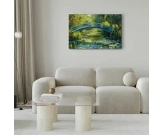 Artgeist Paveikslas - Impressionist bridge - painting of a bridge against a picturesque background