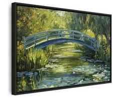 Artgeist Paveikslas - Impressionist bridge - painting of a bridge against a picturesque background