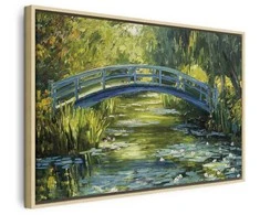 Artgeist Paveikslas - Impressionist bridge - painting of a bridge against a picturesque background