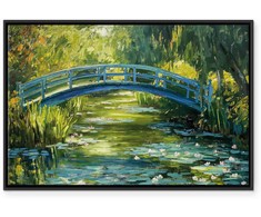 Artgeist Paveikslas - Impressionist bridge - painting of a bridge against a picturesque background