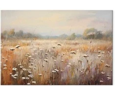 Artgeist Paveikslas - Impressionist meadow – field landscape in a pastel colour palette