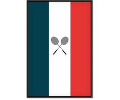 Artgeist Paveikslas - Juodas Badminton Rackets Against the Backdrop of the French Flag