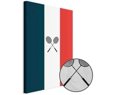 Artgeist Paveikslas - Juodas Badminton Rackets Against the Backdrop of the French Flag