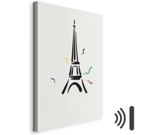 Artgeist Paveikslas - Juodas Graphic Drawing of the Eiffel Tower on a Kreminis Background