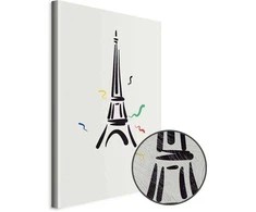 Artgeist Paveikslas - Juodas Graphic Drawing of the Eiffel Tower on a Kreminis Background