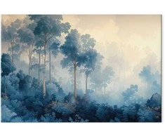Artgeist Paveikslas - Landscape with Trees in Illustrative Style Fairy-Tale Mėlyna Forest
