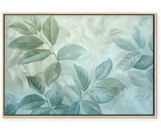 Artgeist Paveikslas - Large Leaves in Shades of Žalias-Mint: Botanical Motif