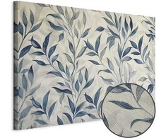 Artgeist Paveikslas - Leaves in Mėlyna Color Delicate Botanical Motif