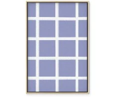 Artgeist Paveikslas - Lines and Symmetry - Expressive Baltas Grid on a Mėlyna Background