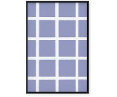 Artgeist Paveikslas - Lines and Symmetry - Expressive Baltas Grid on a Mėlyna Background