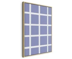Artgeist Paveikslas - Lines and Symmetry - Expressive Baltas Grid on a Mėlyna Background