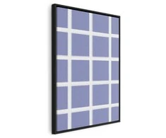 Artgeist Paveikslas - Lines and Symmetry - Expressive Baltas Grid on a Mėlyna Background