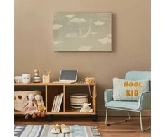 Artgeist Paveikslas - Little Conqueror - A Mouse in Heart Pajamas on the Moon Among Clouds